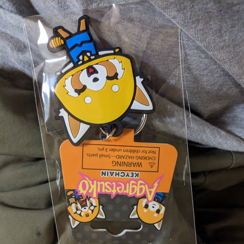 Aggretsuko Retsuko Netflix Sanrio Anime Red Panda Rubber Keychain